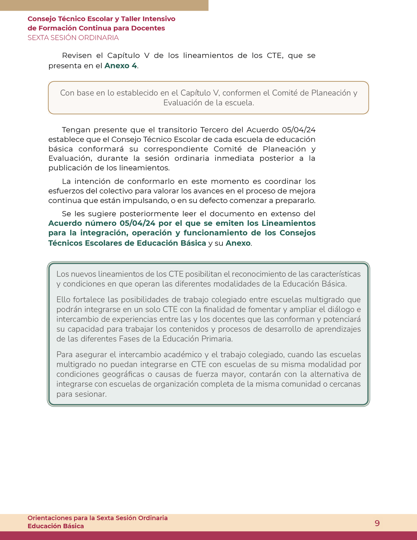 Cuadernillo SEXTA Sesión CTE ABRIL 2024 Preescolar, Primaria y Secundaria
