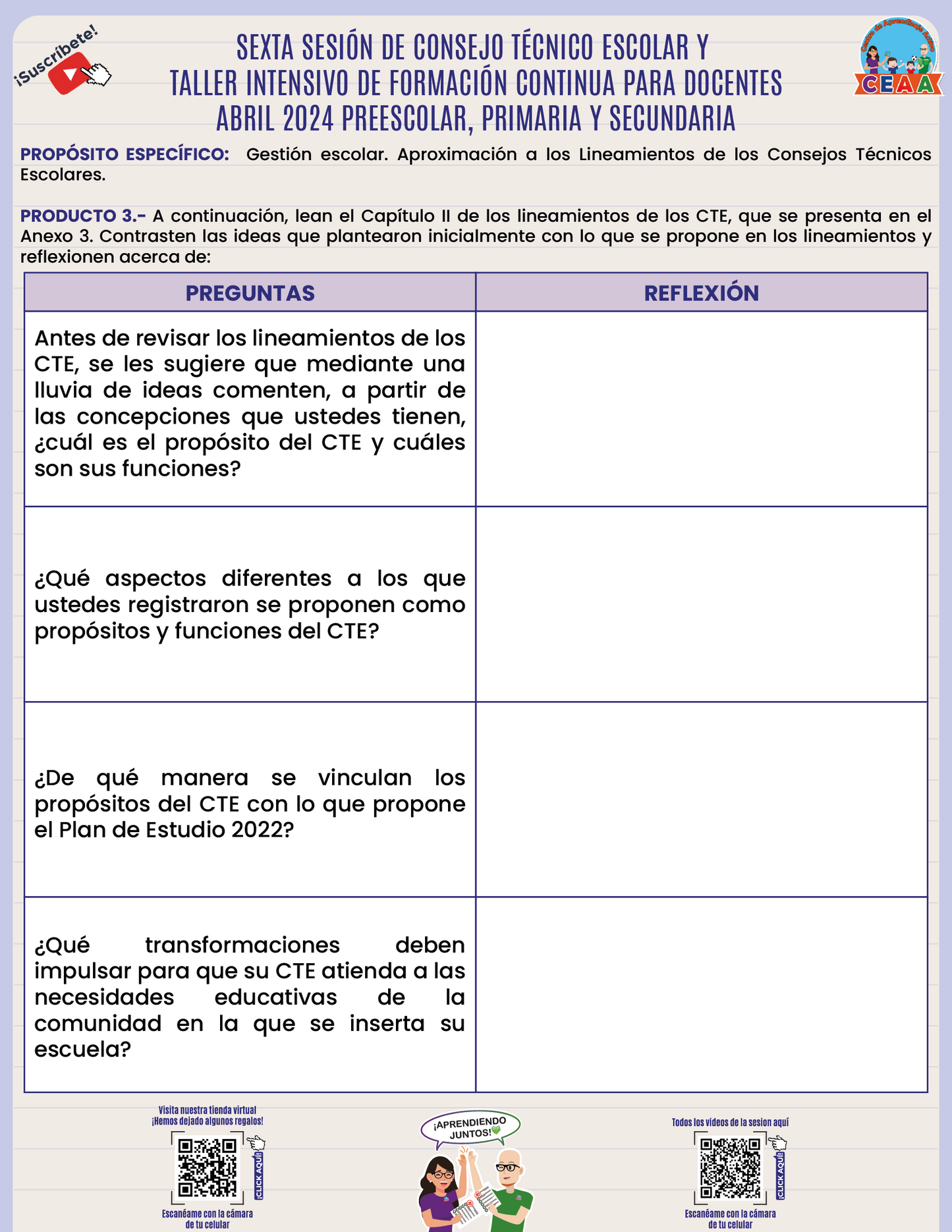 Cuadernillo SEXTA Sesión CTE ABRIL 2024 Preescolar, Primaria y Secundaria