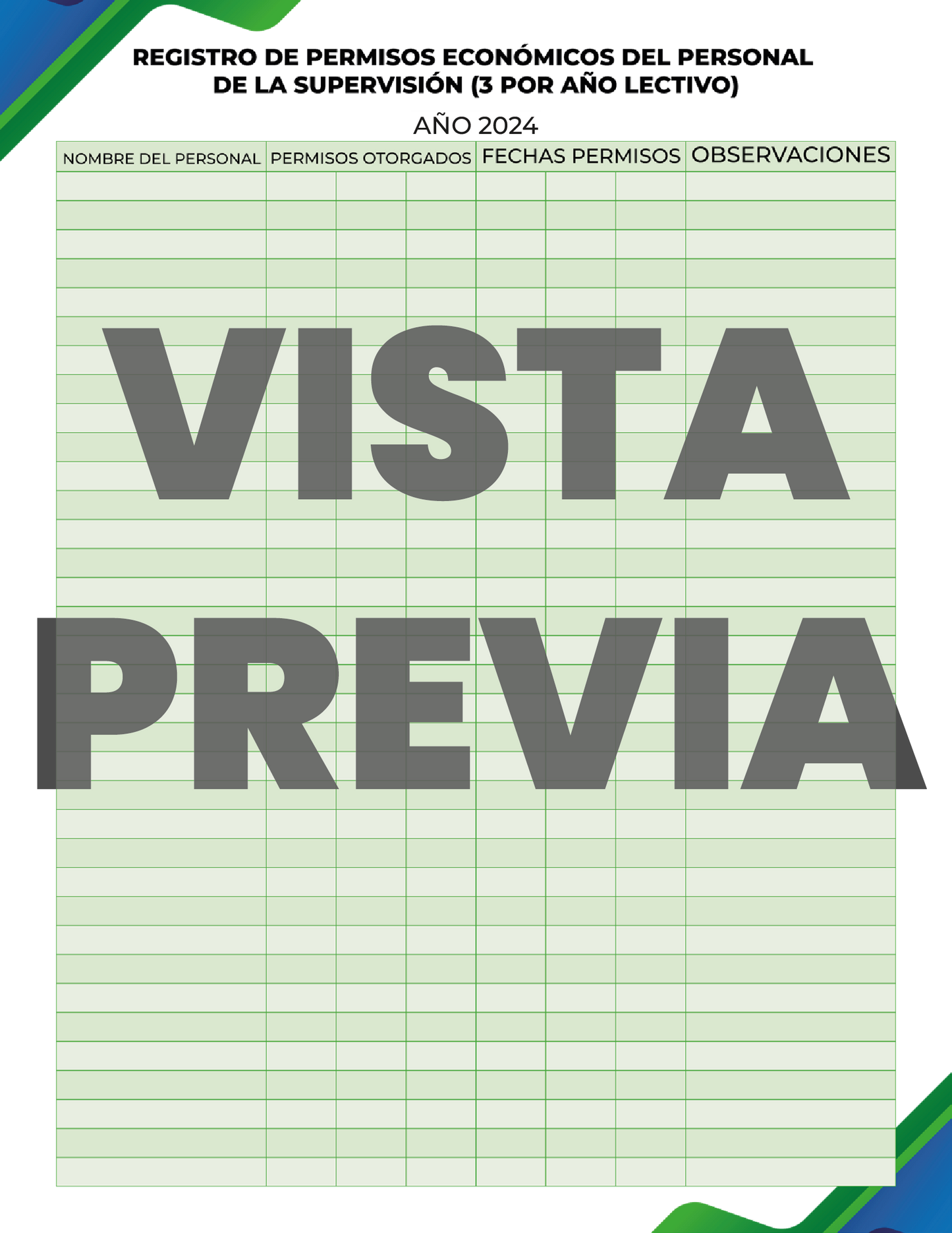 Agenda Formal SUPERVISOR Preescolar Ciclo Escolar 2024 - 2025 en PDF