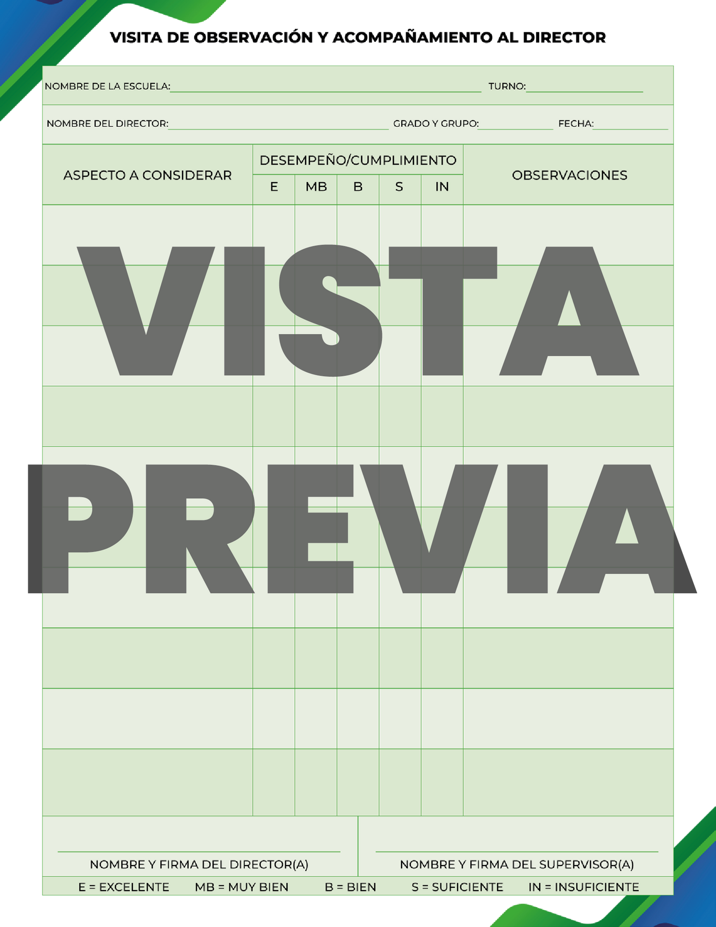 Agenda Formal SUPERVISOR Preescolar Ciclo Escolar 2024 - 2025 en PDF