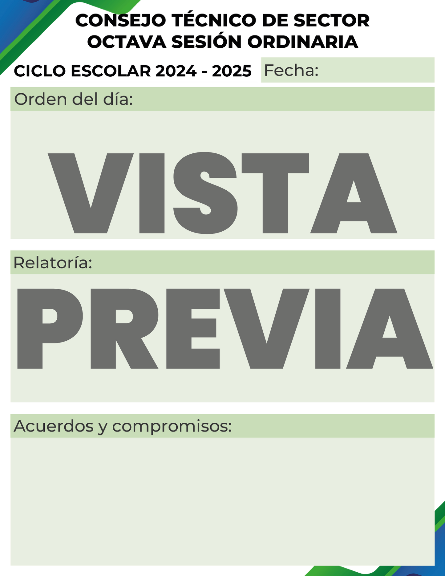 Agenda Formal SUPERVISOR Preescolar Ciclo Escolar 2024 - 2025 en PDF