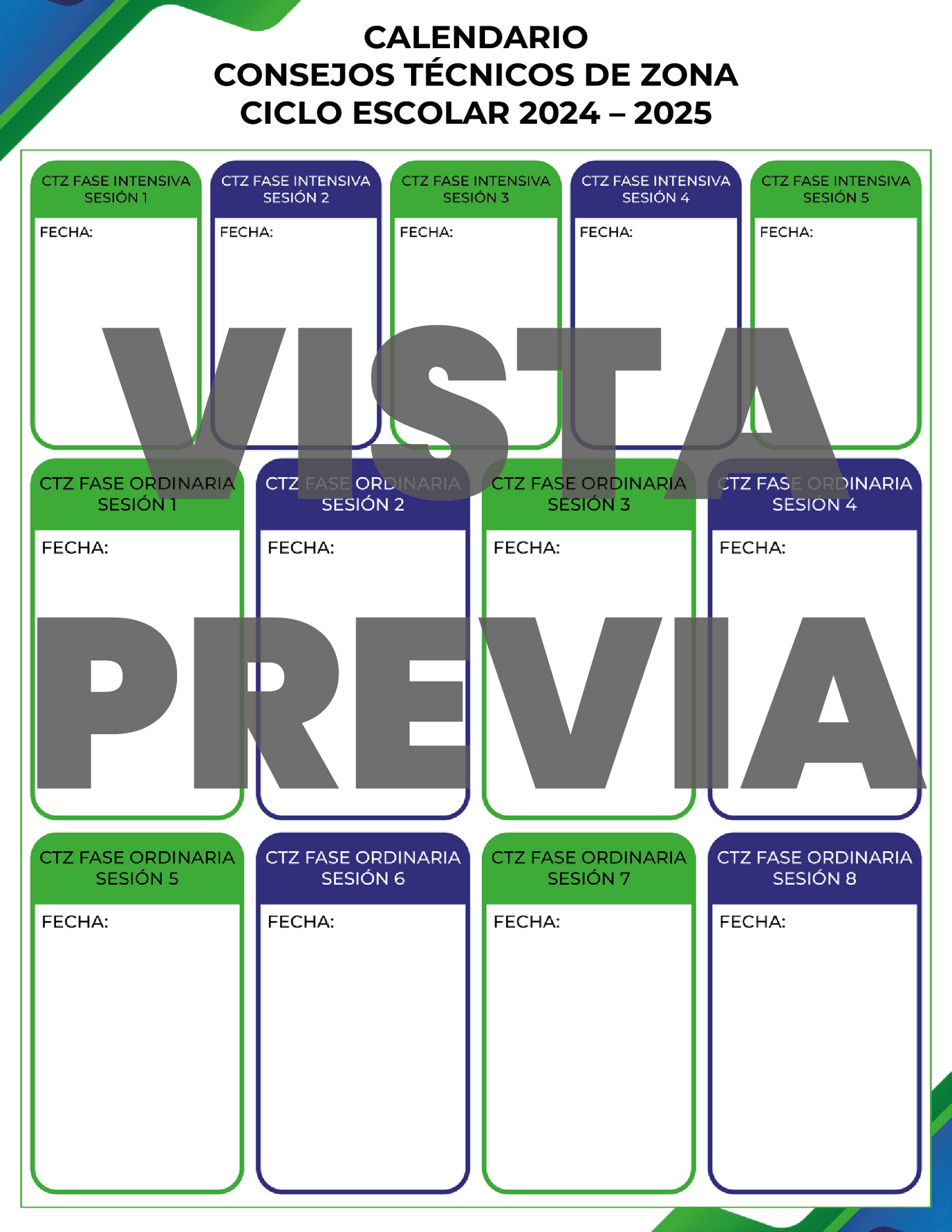Agenda Formal SUPERVISOR Preescolar Ciclo Escolar 2024 - 2025 en PDF