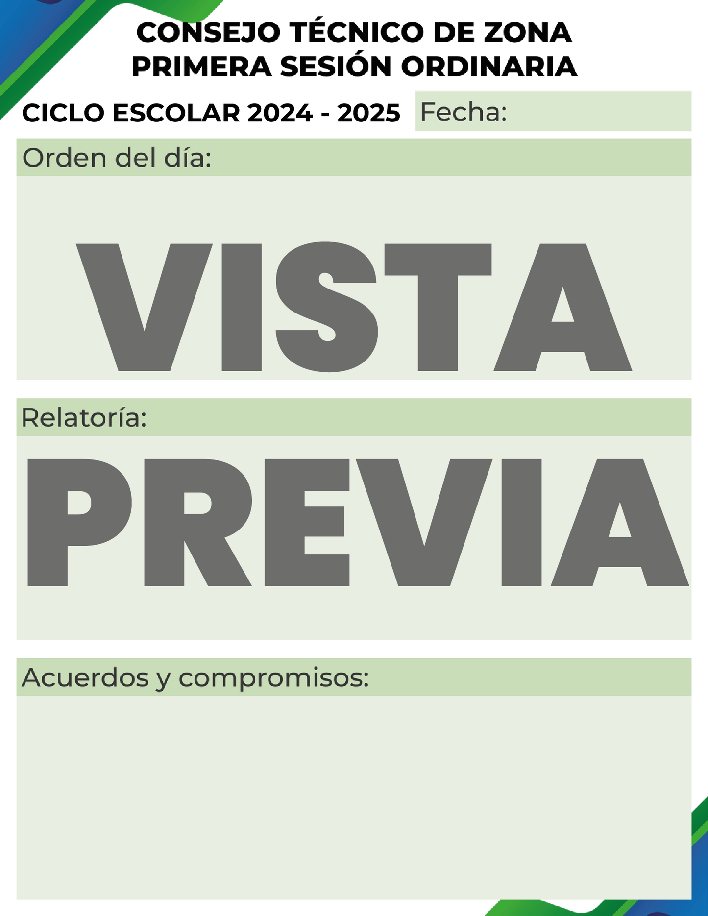 Agenda Formal SUPERVISOR Preescolar Ciclo Escolar 2024 - 2025 en PDF