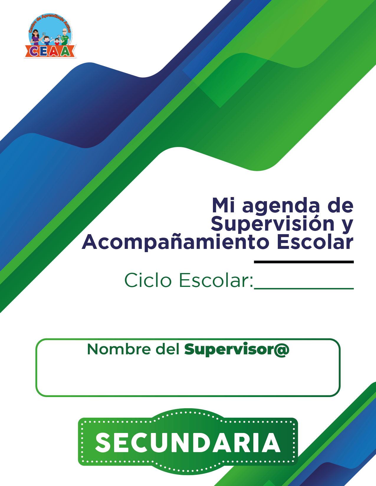 Agenda Formal Verde-azul SUPERVISOR Secundaria