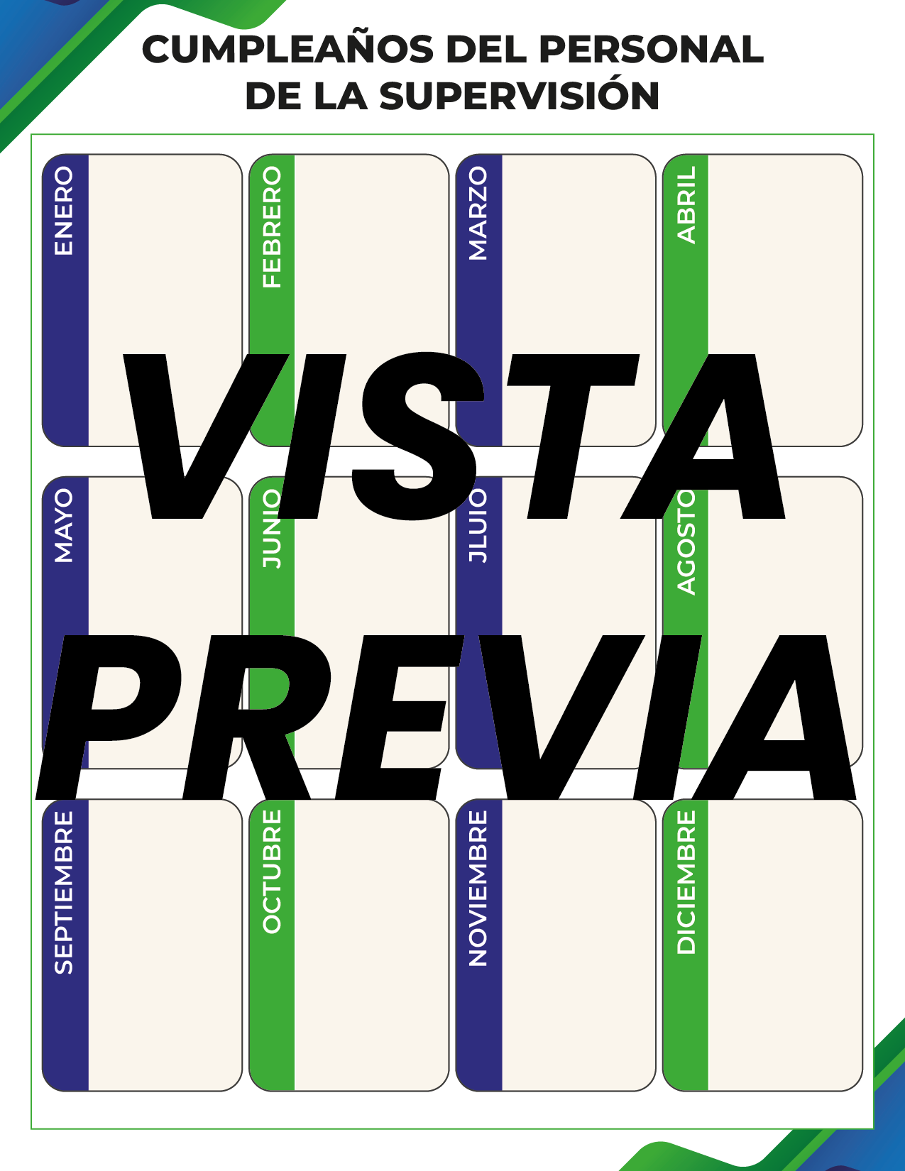 Agenda Formal Verde-azul SUPERVISOR Secundaria