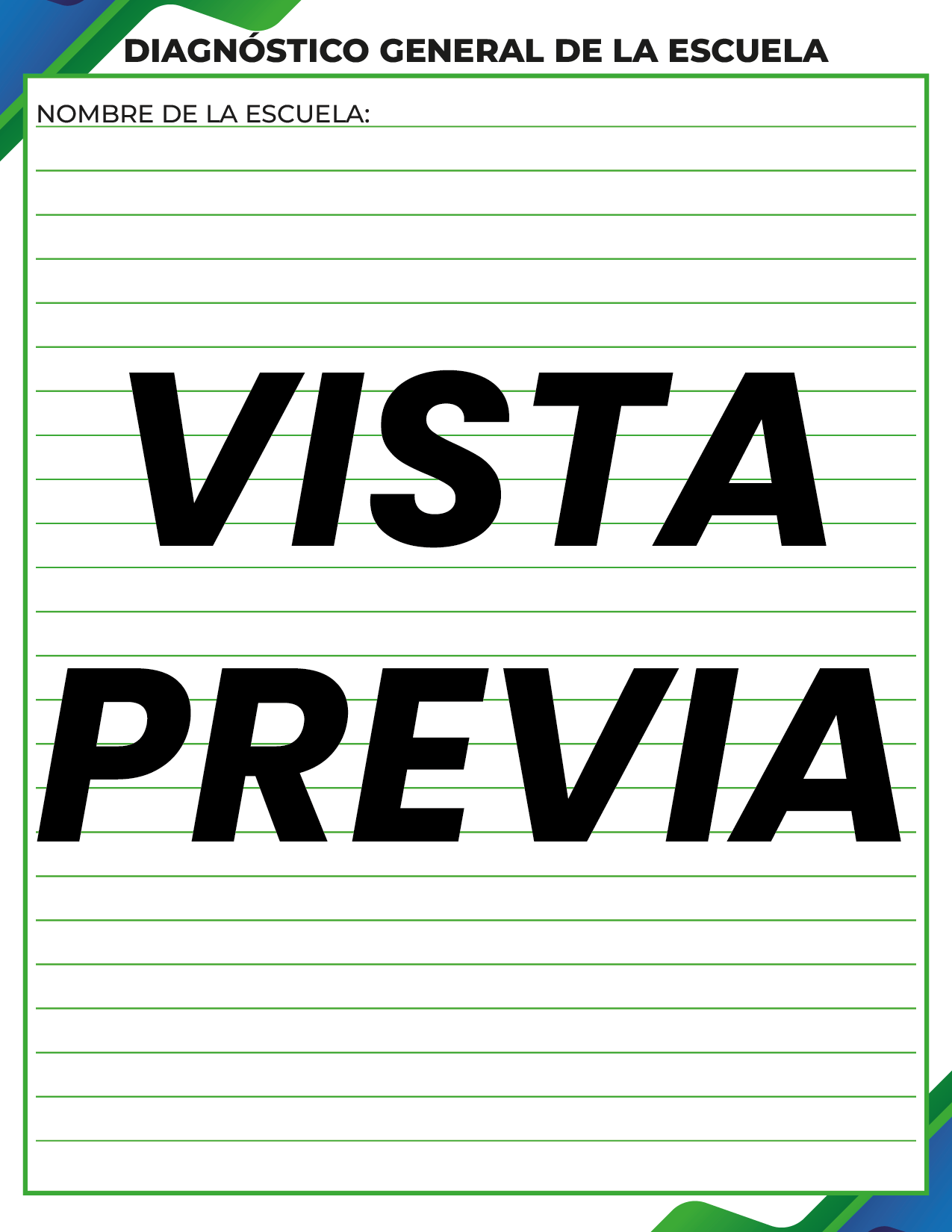 Agenda Formal Verde-azul SUPERVISOR Secundaria
