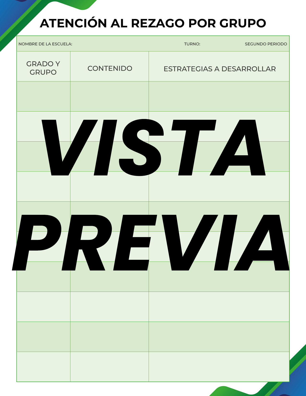 Agenda Formal Verde-azul SUPERVISOR Secundaria