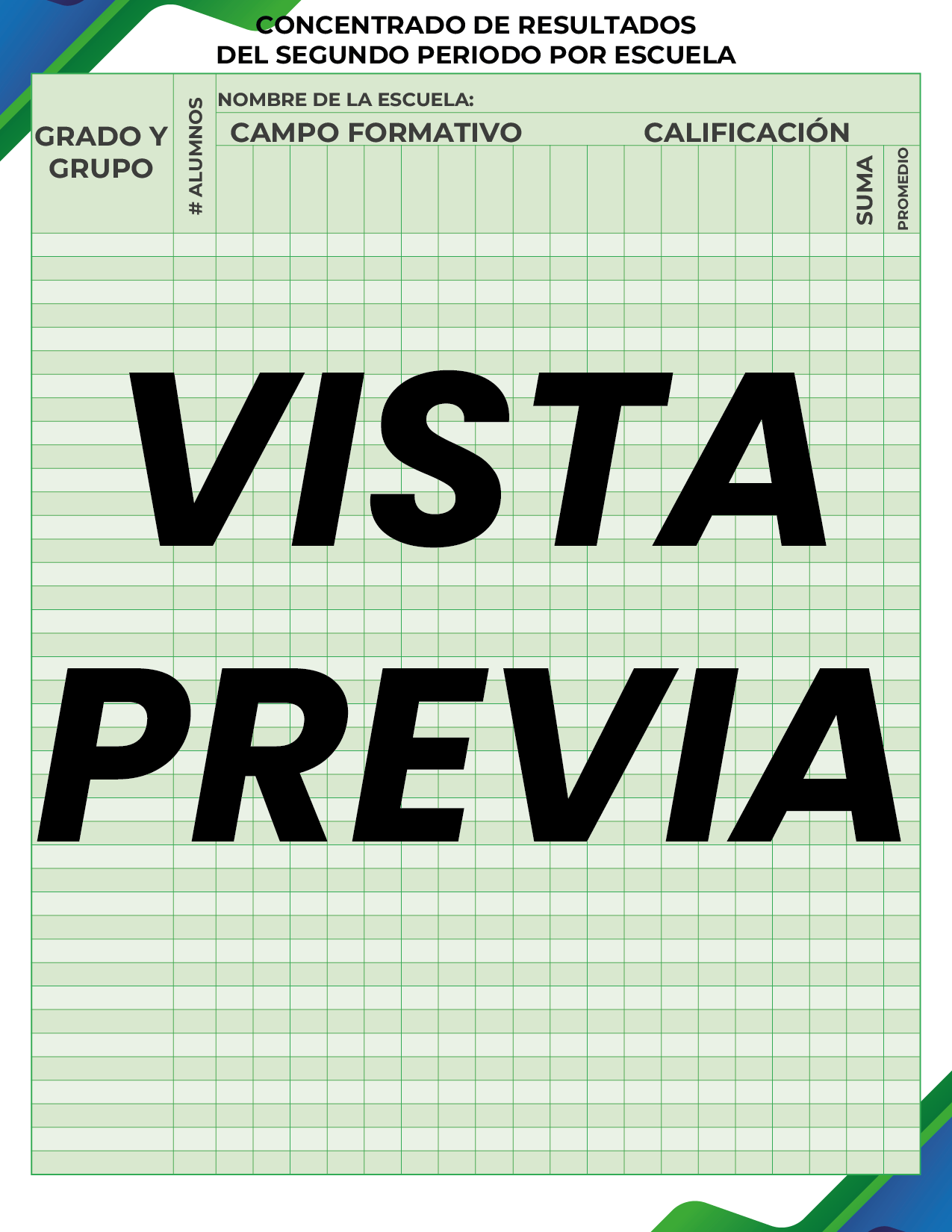 Agenda Formal Verde-azul SUPERVISOR Secundaria