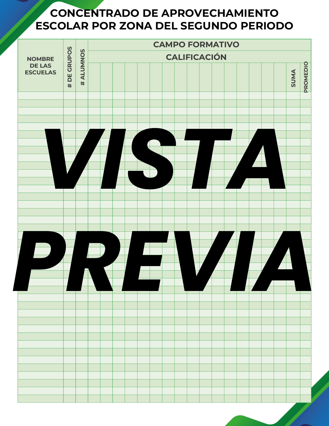Agenda Formal Verde-azul SUPERVISOR Secundaria