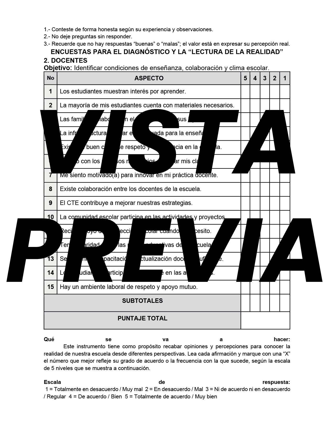 Encuestas para la Lectura de la Realidad (Editable en Word)
