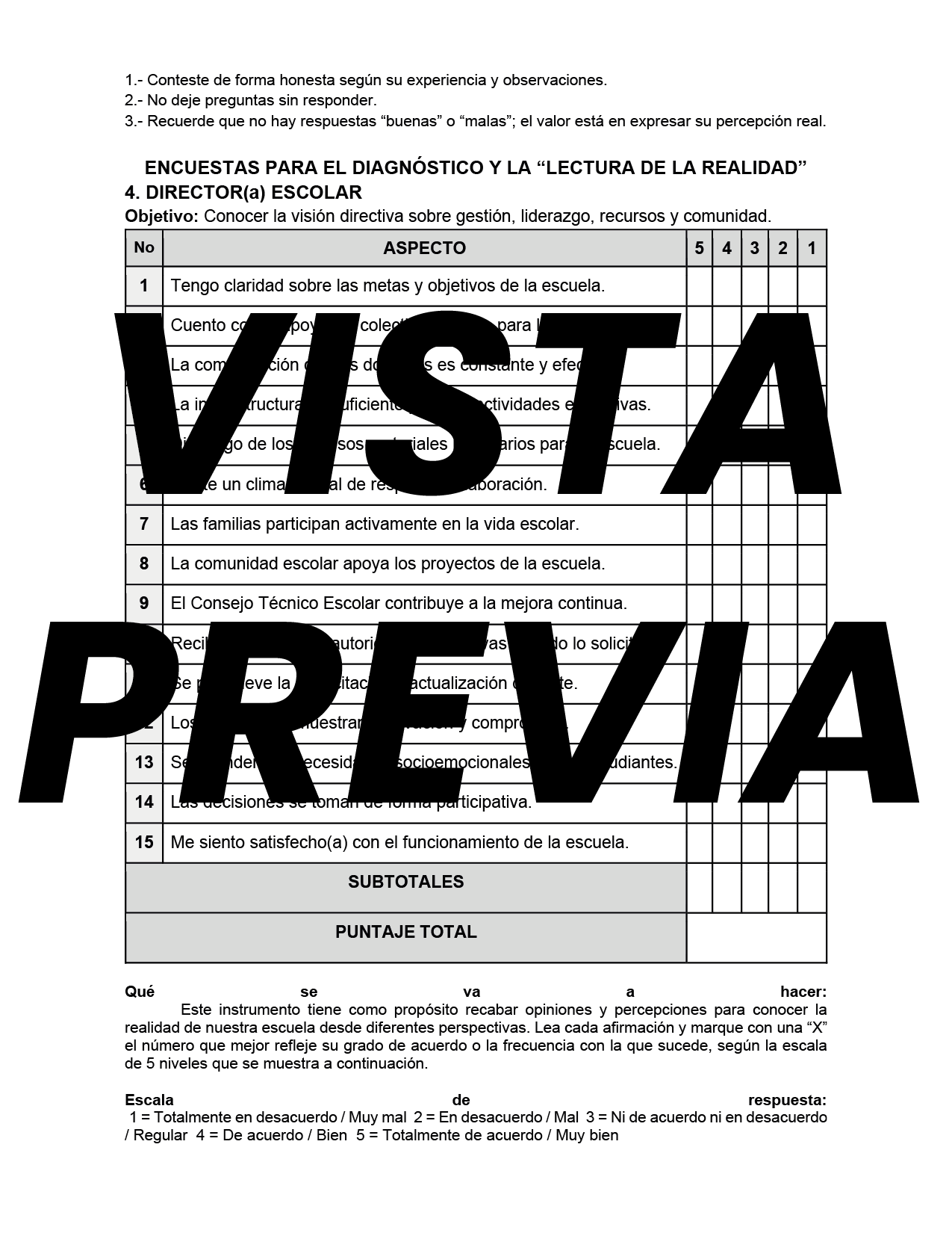 Encuestas para la Lectura de la Realidad (Editable en Word)