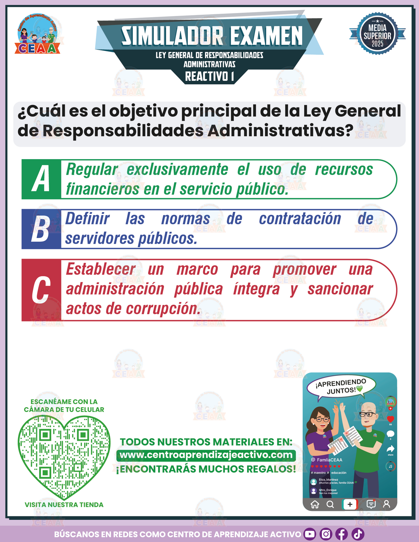 Simulador de Examen Ley General de Responsabilidades Administrativas - Media Superior