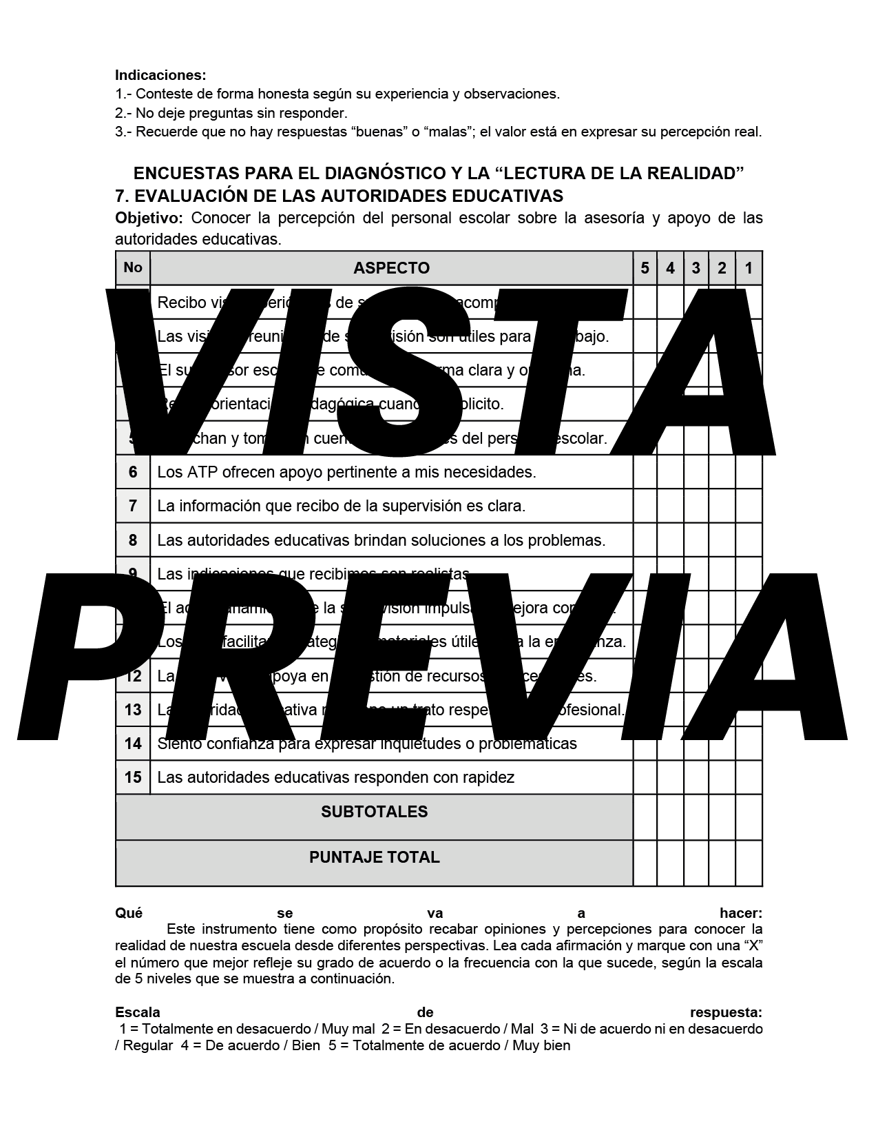 Encuestas para la Lectura de la Realidad (Editable en Word)