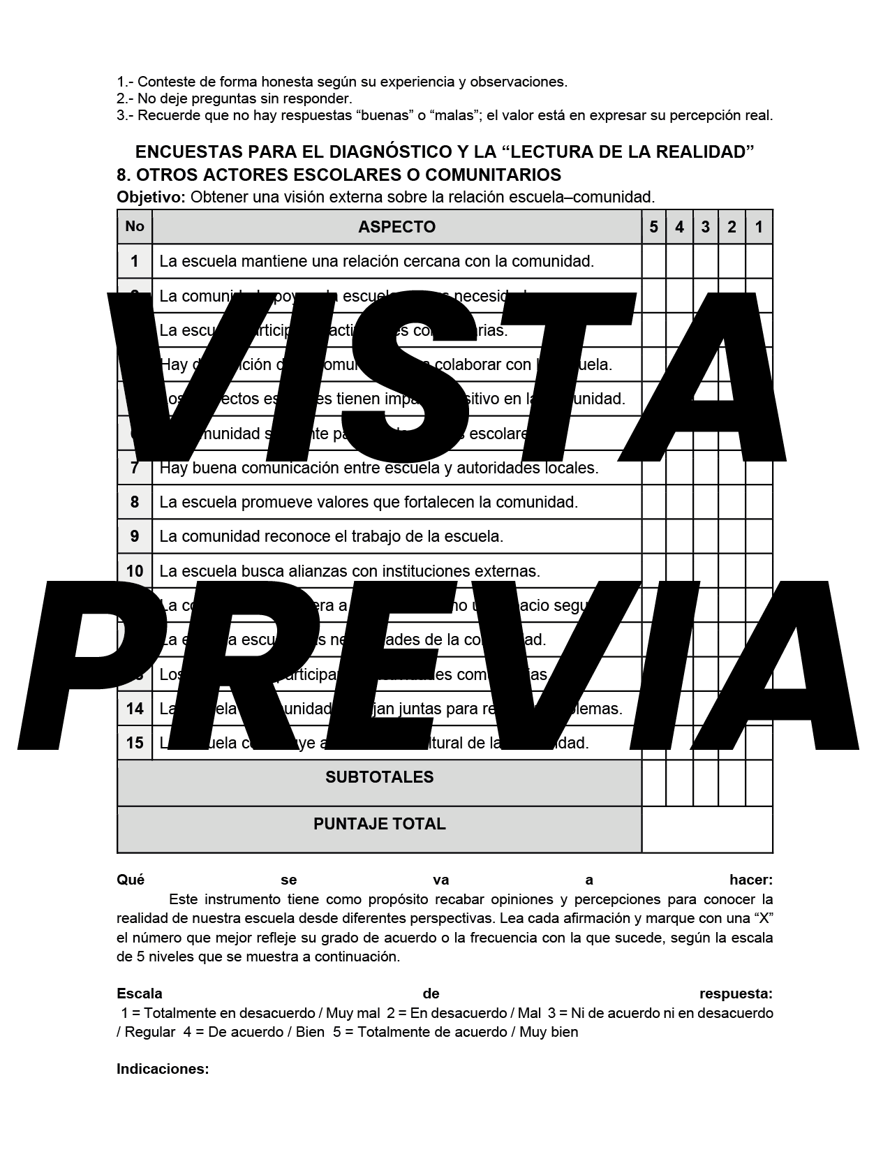 Encuestas para la Lectura de la Realidad (Editable en Word)