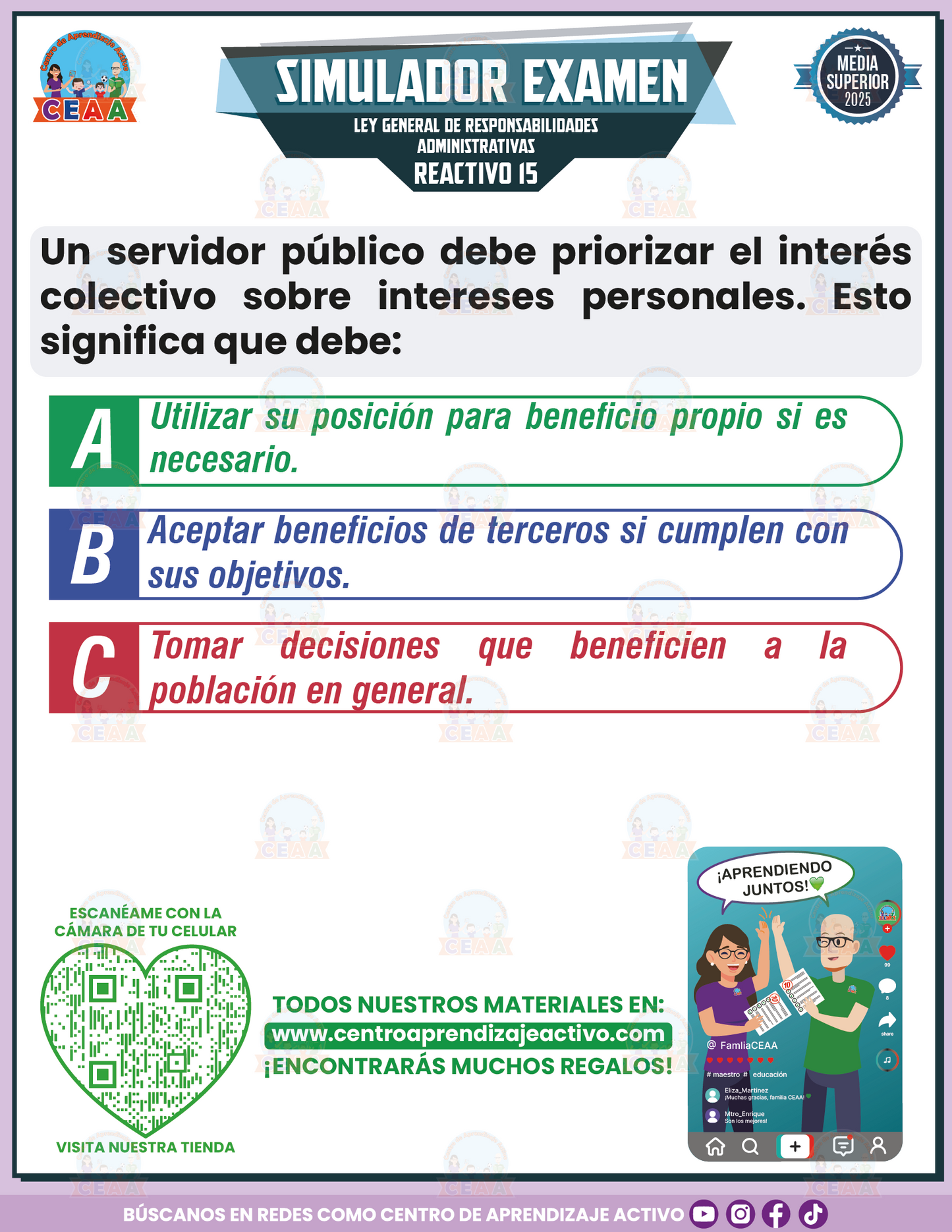 Simulador de Examen Ley General de Responsabilidades Administrativas - Media Superior