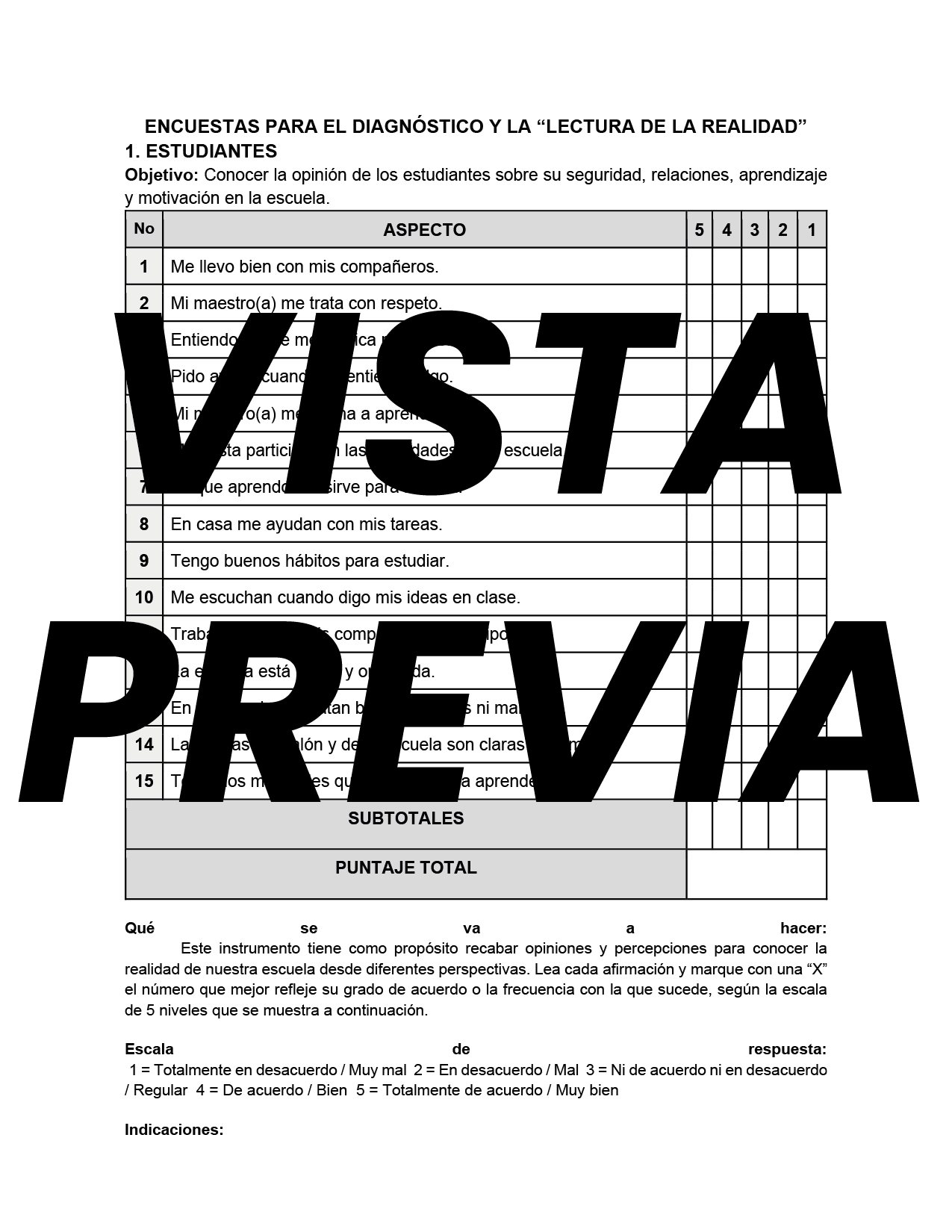 Encuestas para la Lectura de la Realidad (Editable en Word)