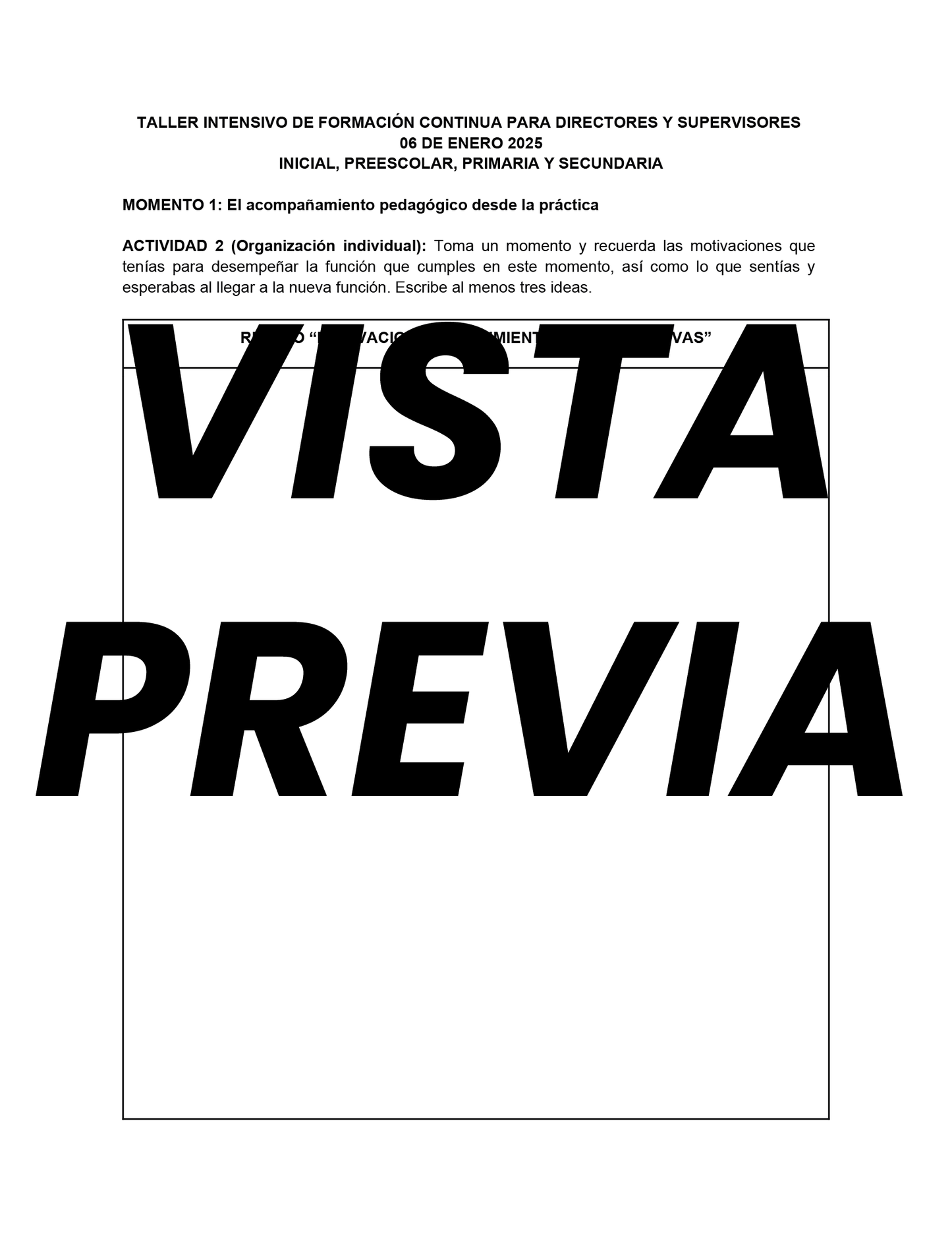 Formato de Productos Editables Taller Intensivo Directores Enero 2025
