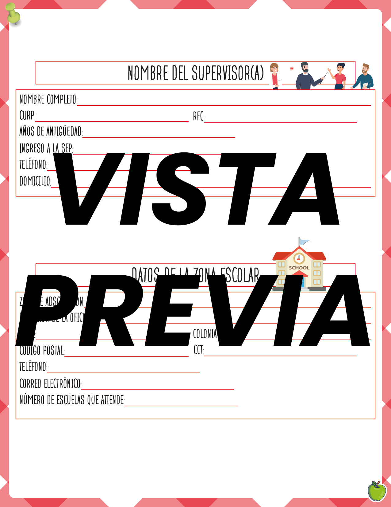 Agenda Manzana SUPERVISOR Secundaria
