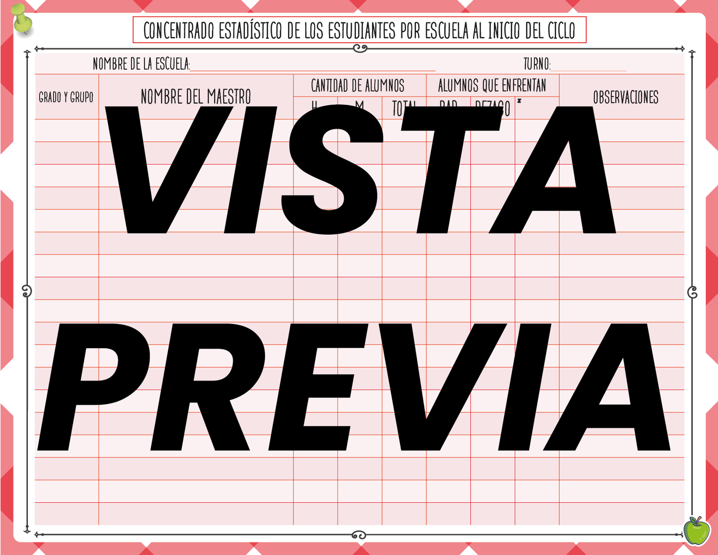 Agenda Manzana SUPERVISOR Secundaria