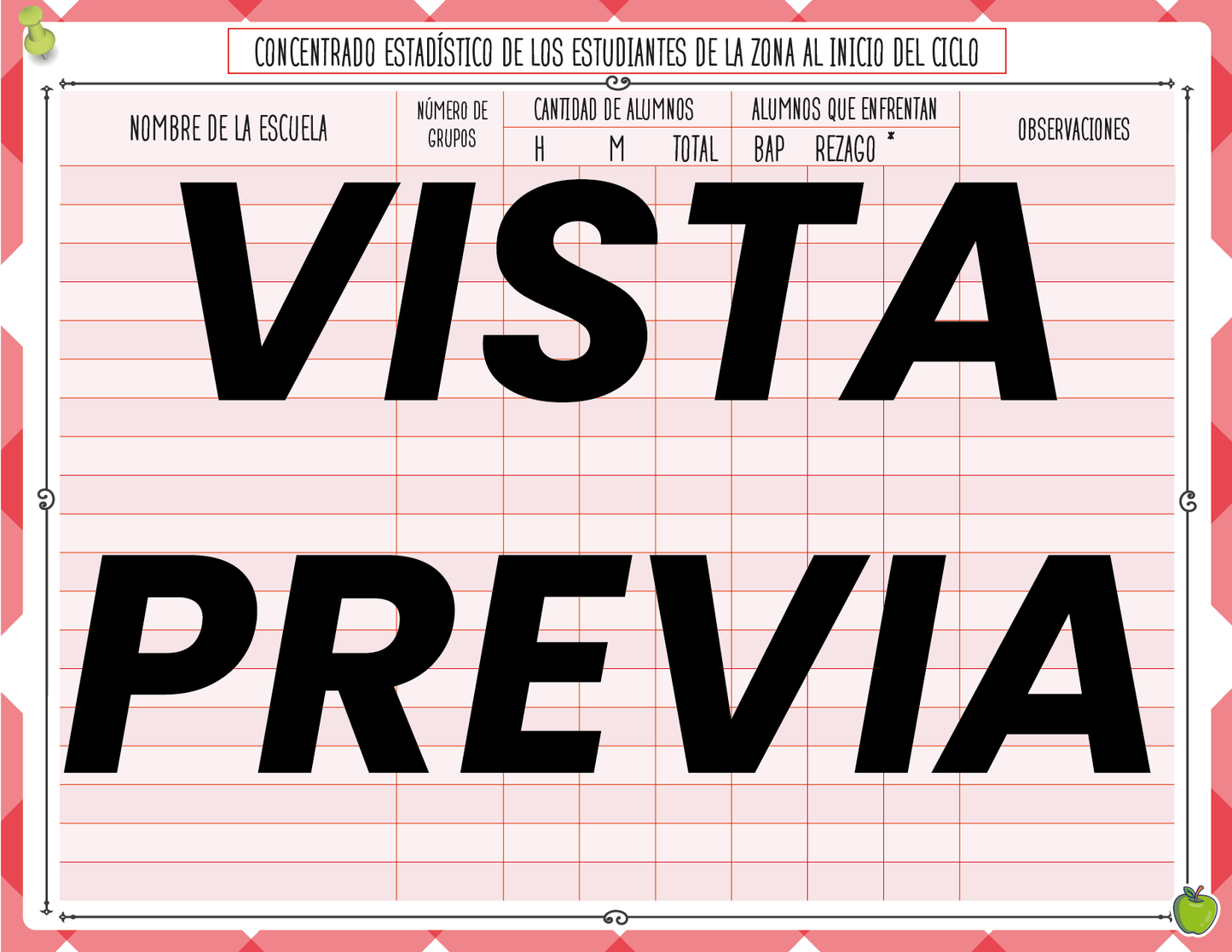 Agenda Manzana SUPERVISOR Secundaria