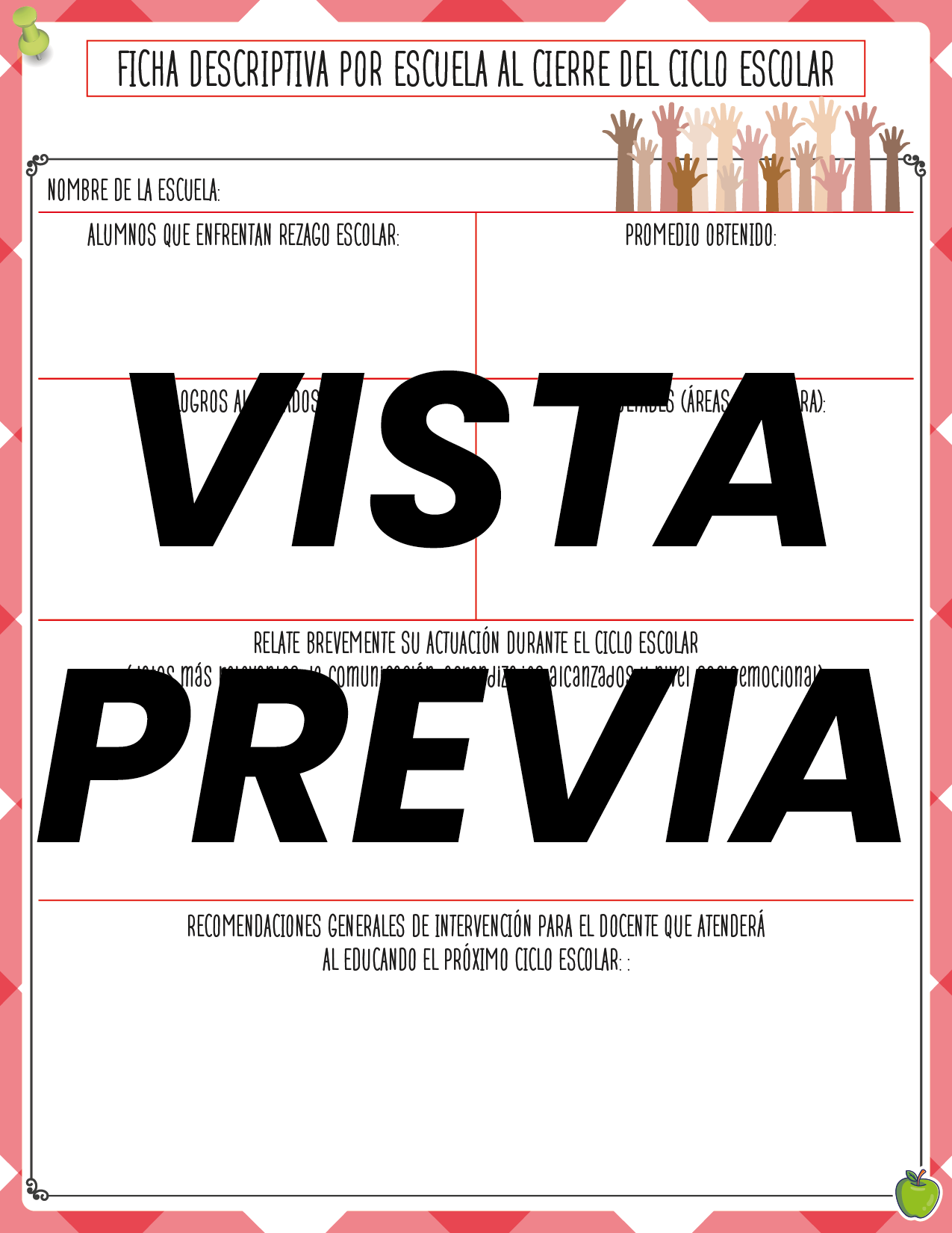 Agenda Manzana SUPERVISOR Secundaria