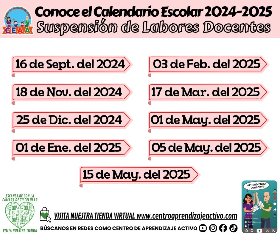 Calendarios del Ciclo Escolar