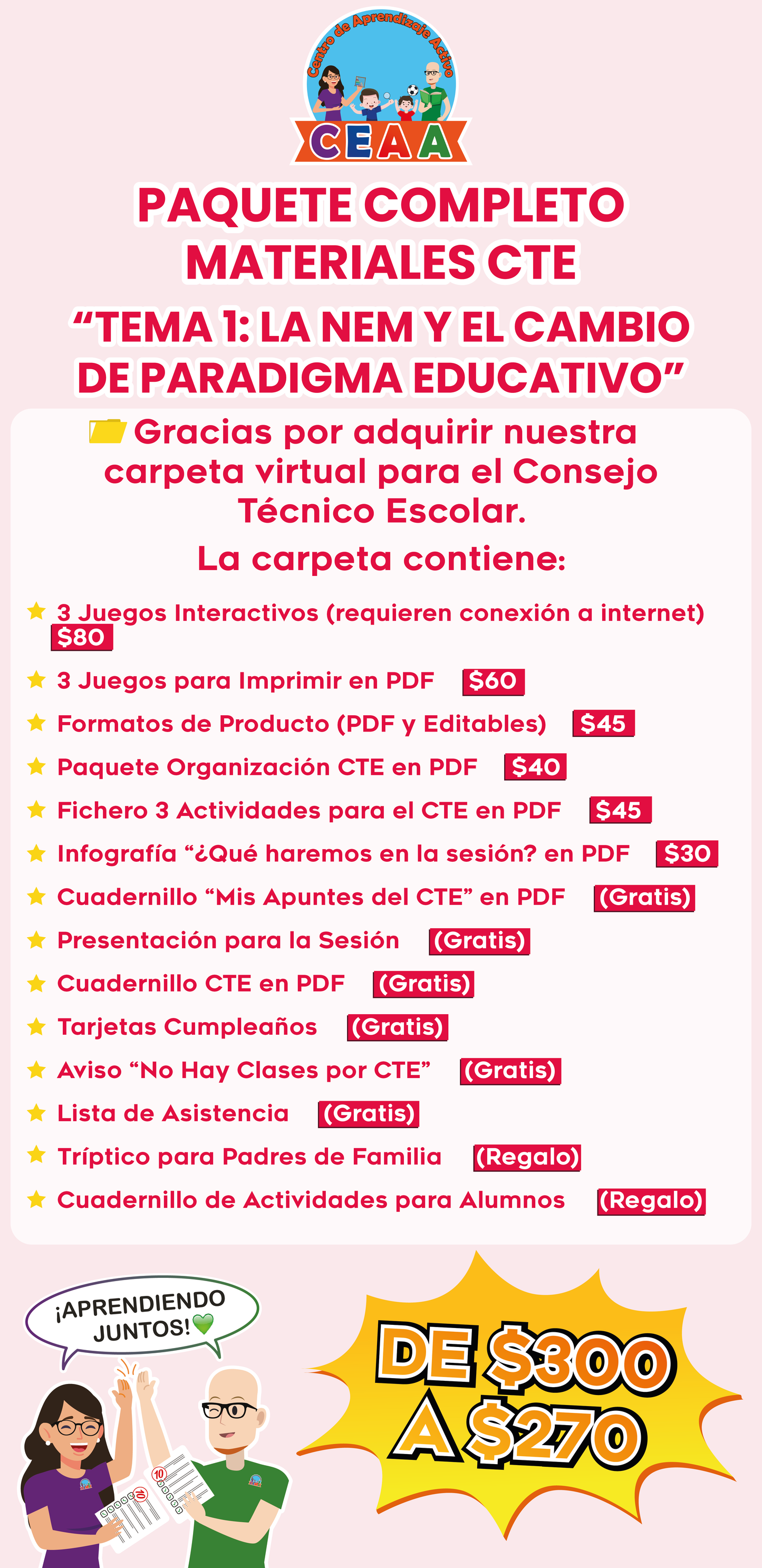 Paquete Completo Materiales CTE: TEMA 1: La NEM y el cambio de paradigma educativo