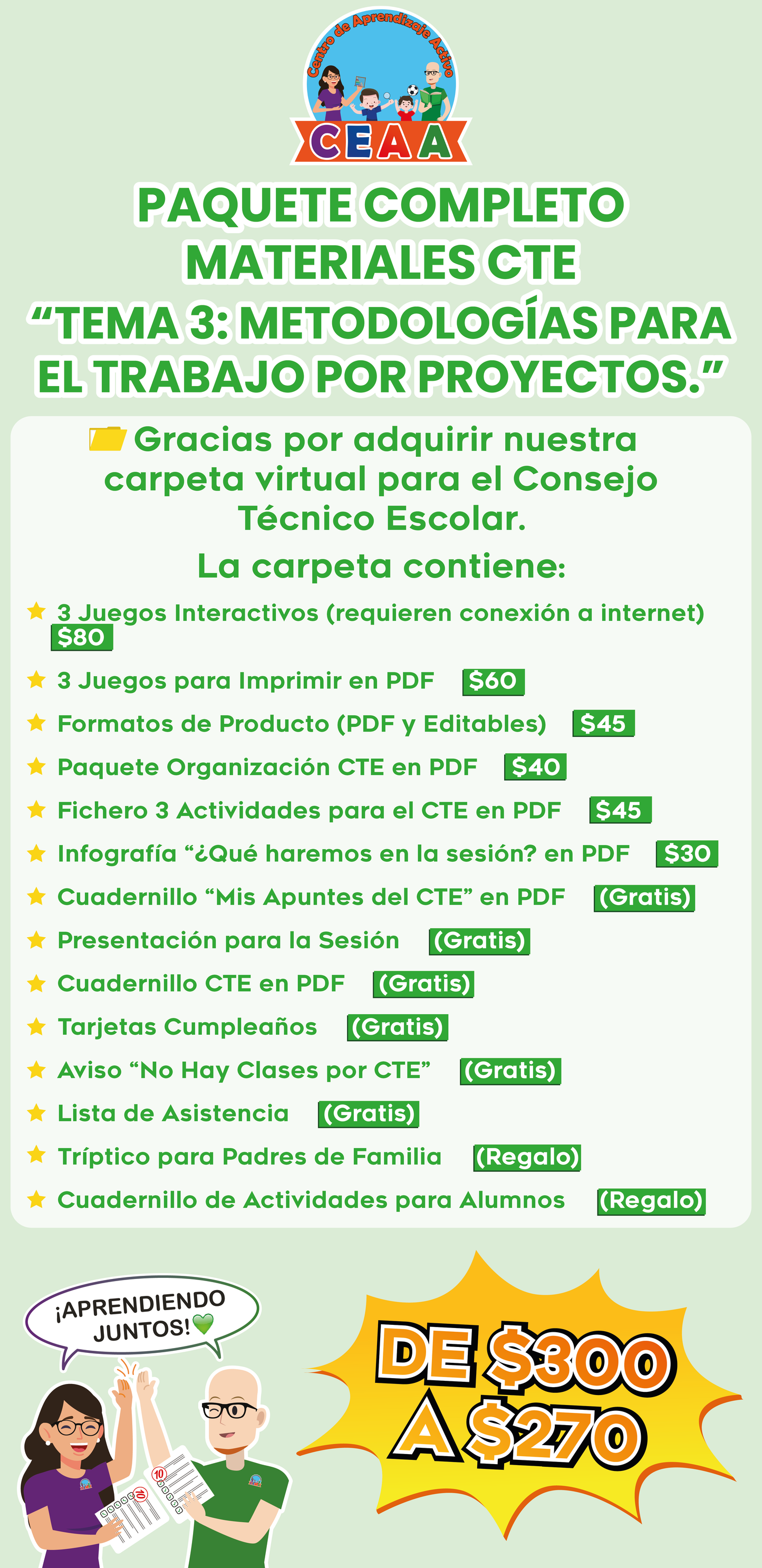 Paquete Completo Materiales CTE: TEMA 3: Metodologías para el trabajo por proyectos