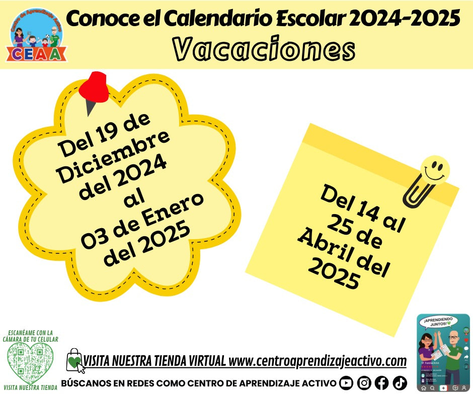 Calendarios del Ciclo Escolar