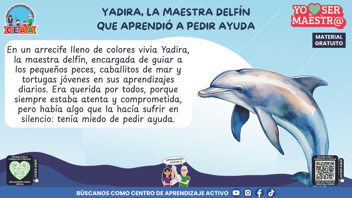 Historias para Maestros - YADIRA, LA MAESTRA DELFÍN QUE APRENDIÓ A PEDIR AYUDA en PDF