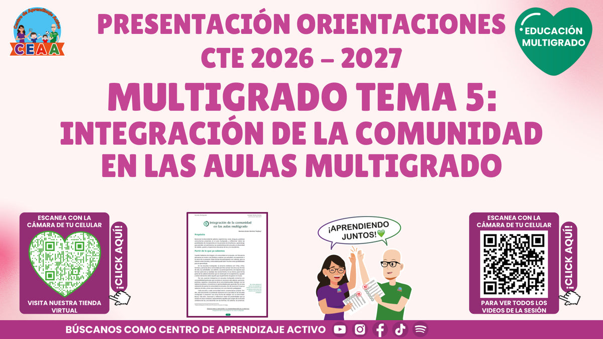 Presentación CTE 2026-2027 editable en PowerPoint: Integración de la comunidad en las aulas multigrado | Multigrado Tema 5