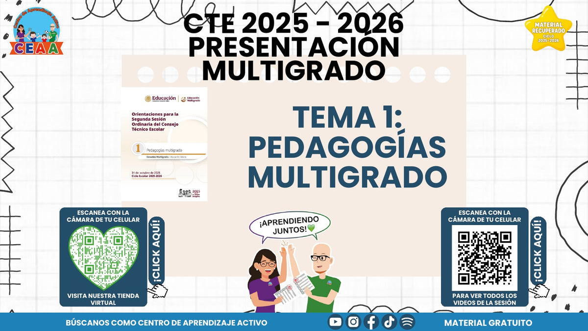 Portada de la presentación de Pedagogías multigrado en PDF (Material recuperado 25/26)