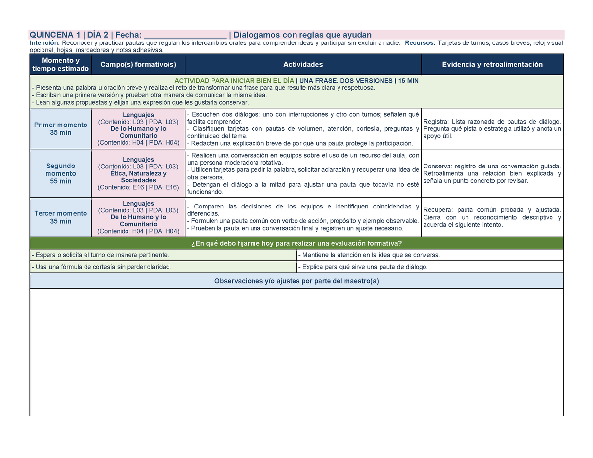 PLANEACIÓN 3° Primaria Primer Periodo (Sep, Oct, Nov) ✏️Editable en Word