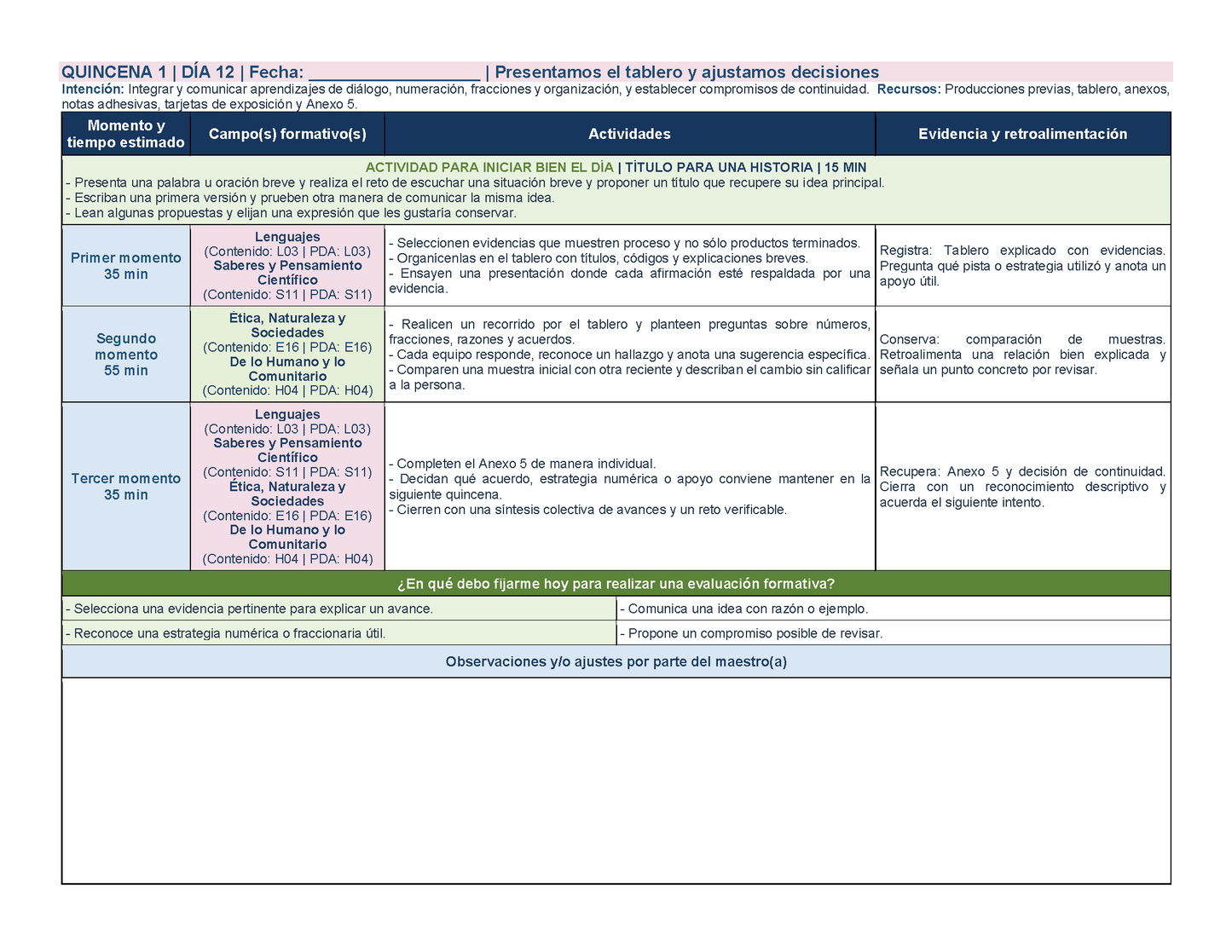 PLANEACIÓN 3° Primaria Primer Periodo (Sep, Oct, Nov) ✏️Editable en Word