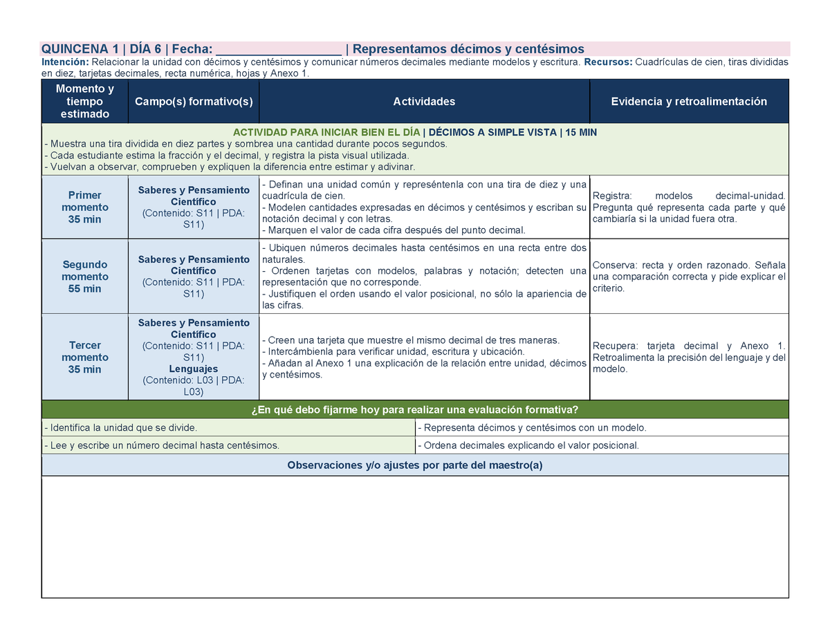 PLANEACIÓN 4° Primaria Primer Periodo (Sep, Oct, Nov) ✏️Editable en Word