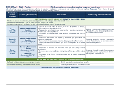 PLANEACIÓN 4° Primaria Primer Periodo (Sep, Oct, Nov) ✏️Editable en Word