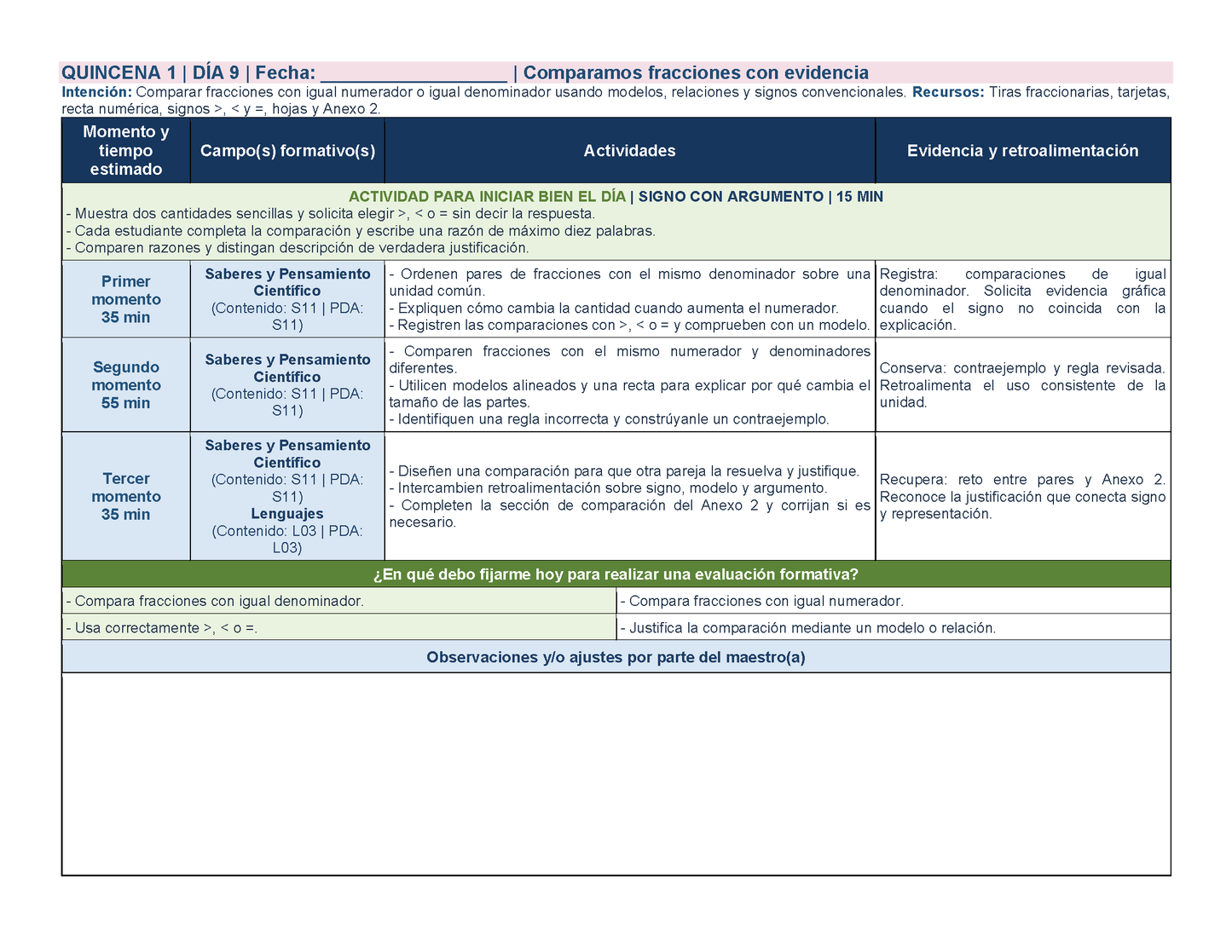 PLANEACIÓN 4° Primaria Primer Periodo (Sep, Oct, Nov) ✏️Editable en Word
