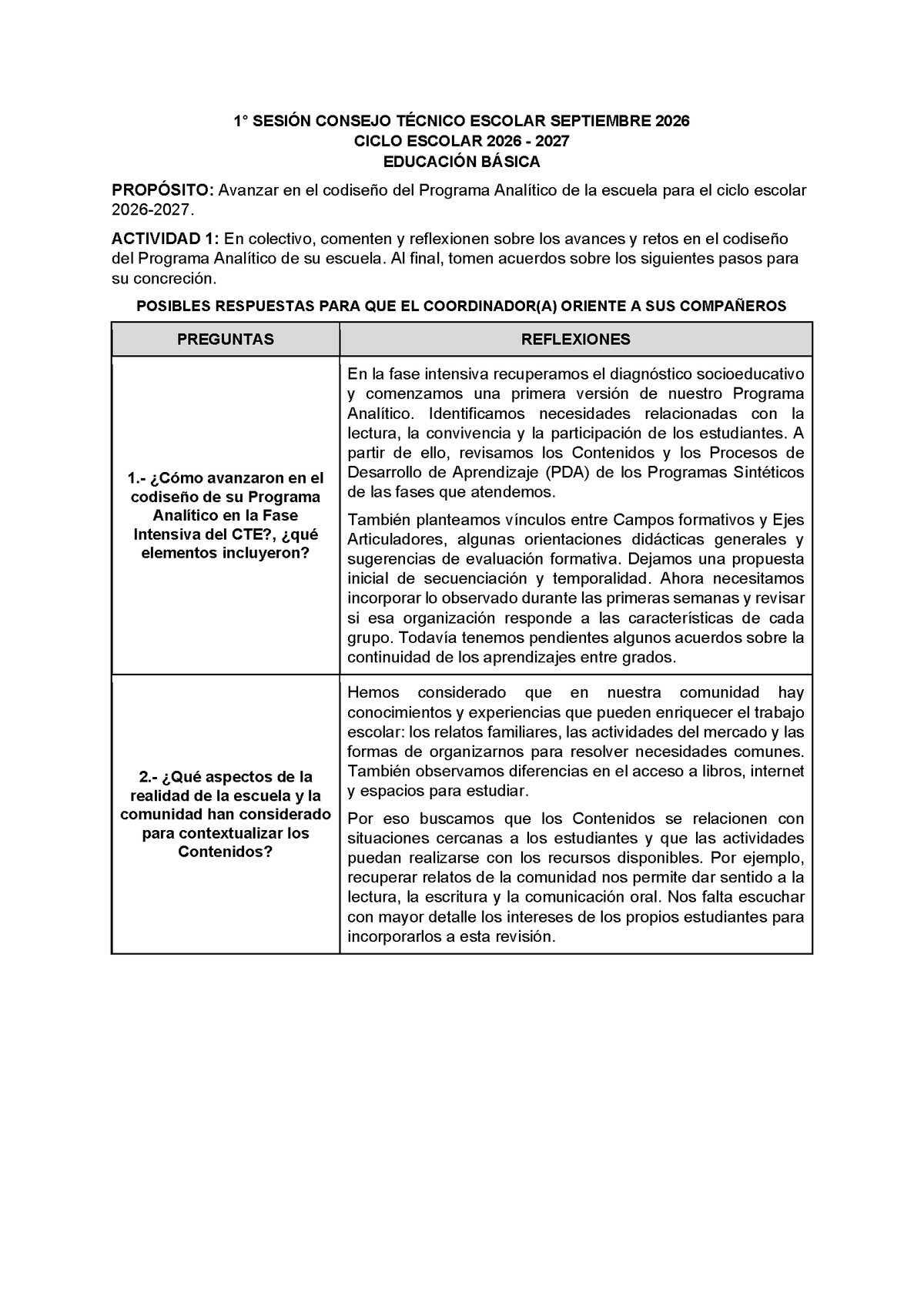 Formato de Productos para tu CTE Sesión 1 Septiembre 2026 Editable en Word