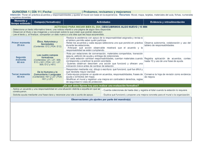 PLANEACIÓN 1° Primaria Primer Periodo (Sep, Oct, Nov) Editable en Word