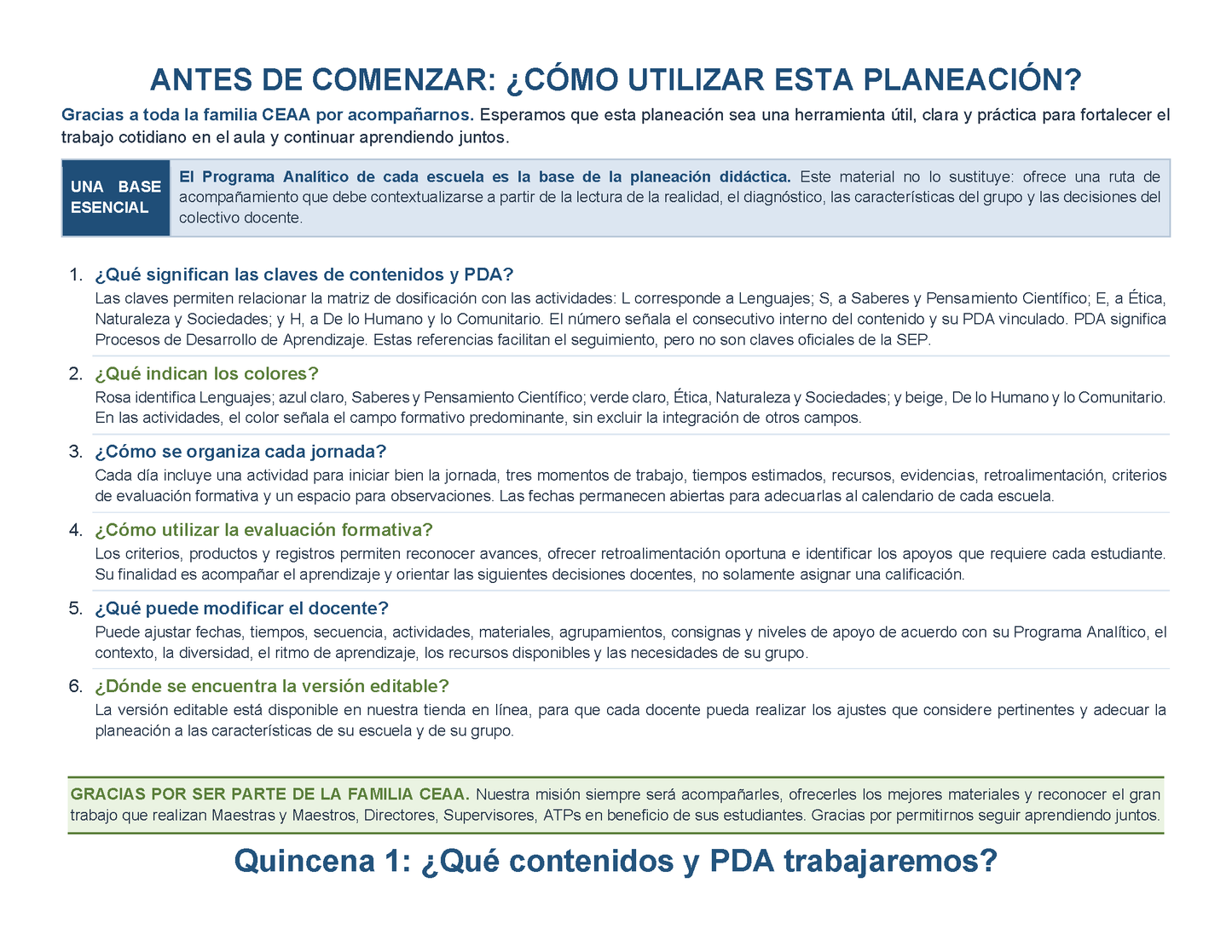 PLANEACIÓN 6° Primaria Primer Periodo (Sep, Oct, Nov) ✏️Editable en Word