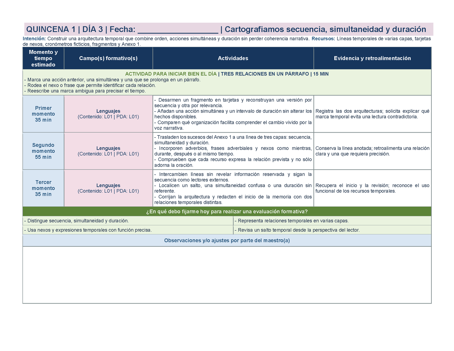 PLANEACIÓN 6° Primaria Primer Periodo (Sep, Oct, Nov) ✏️Editable en Word