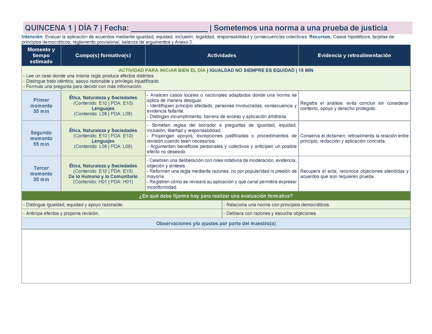 PLANEACIÓN 6° Primaria Primer Periodo (Sep, Oct, Nov) ✏️Editable en Word