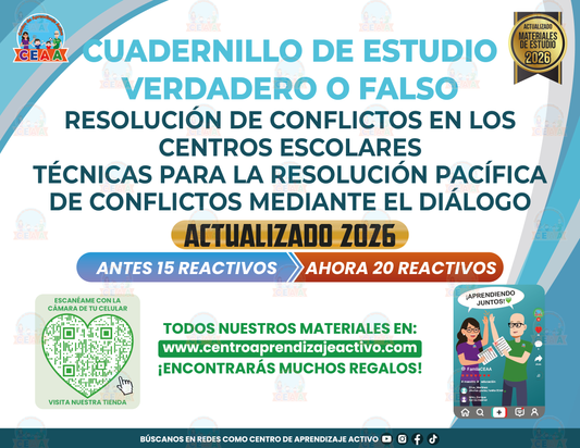 Cuadernillo de Estudio - Resolución de Conflictos en los Centros Escolares - Técnicas - Verdadero o Falso en PDF