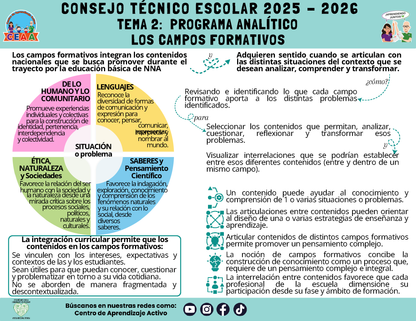 Infografía: TEMA 2: PROGRAMA ANALÍTICO - LOS CAMPOS FORMATIVOS (Editable en PowerPoint)
