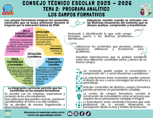 Infografía: TEMA 2: PROGRAMA ANALÍTICO - LOS CAMPOS FORMATIVOS (Editable en PowerPoint)