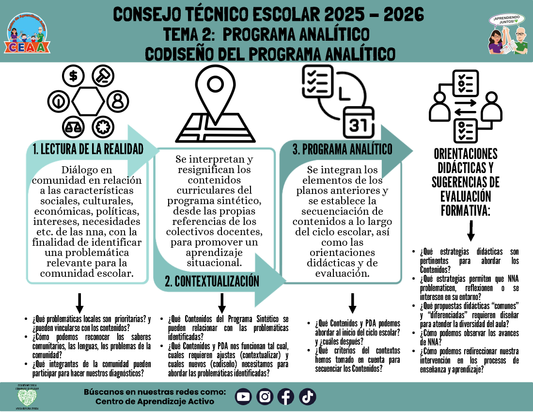Infografía: TEMA 2: PROGRAMA ANALÍTICO - CODISEÑO DEL PROGRAMA ANALÍTICO (Editable en PowerPoint)