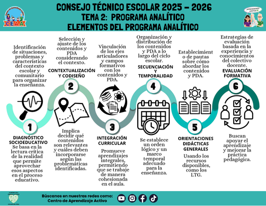 Infografía: TEMA 2: PROGRAMA ANALÍTICO - ELEMENTOS DEL PROGRAMA ANALÍTICO (Editable en PowerPoint)