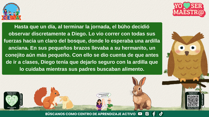 Historias para Maestros - EL BÚHO QUE APRENDIÓ A MIRAR CON EL CORAZÓN (Editable en PowerPoint)