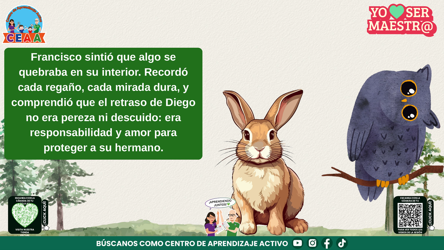 Historias para Maestros - EL BÚHO QUE APRENDIÓ A MIRAR CON EL CORAZÓN (Editable en PowerPoint)