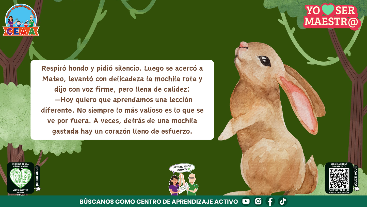 Historias para Maestros - CLAUDIA, LA MAESTRA CONEJO QUE ENSEÑÓ A VER CON EL CORAZÓN (Editable en PowerPoint)